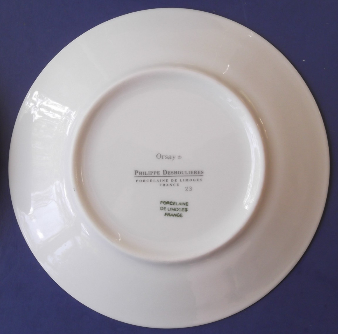 Four Philippe Deshoulieres 6" Limoges Orsay Cobalt Blue Bread Plates
