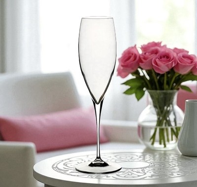 Bormioli Rocco Italy PREMIUM Clear 8 OZ Glass Champagne Flute NEW