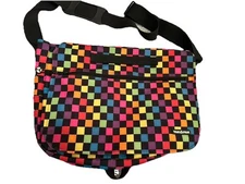Yak Pak Crossbody Messenger Bag Multi-Color Checkerboard Bag
