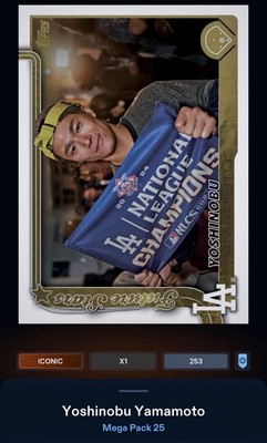 25 Topps Bunt DIGITAL Golden Mirror Mega Pack ICONIC Yoshinobu Yamamoto