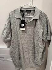 Rodd  Gunn Textured Knit Polo Shirt Men  s XL Grey Australian Cotton NWT