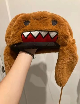 Domo Kun Furry Trapper Hat | Plush Winter Cap | Cosplay Streetwear Beanie