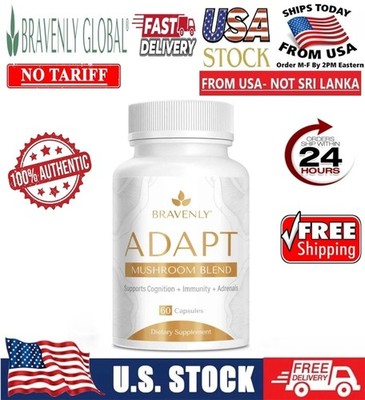 Bravenly Global Adapt Mushroom Blend 60 Capsules - New / Sealed! Exp 11/2027  @