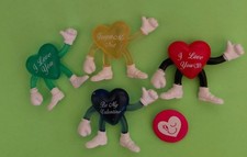 (4)Valentine's Day I Love you arm & leg figures + heart pin