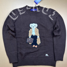 POLO RALPH LAUREN Polo Bear Knit Sweater Brown Women's Medium NWT w/ Box. Bid
