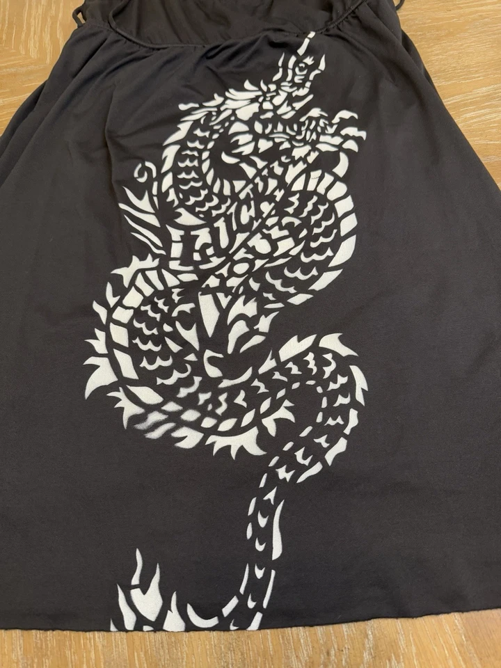 Vestido De Colección Y2K Lucky Brand Natación Encubrimiento Dragón Foto 2 de 4