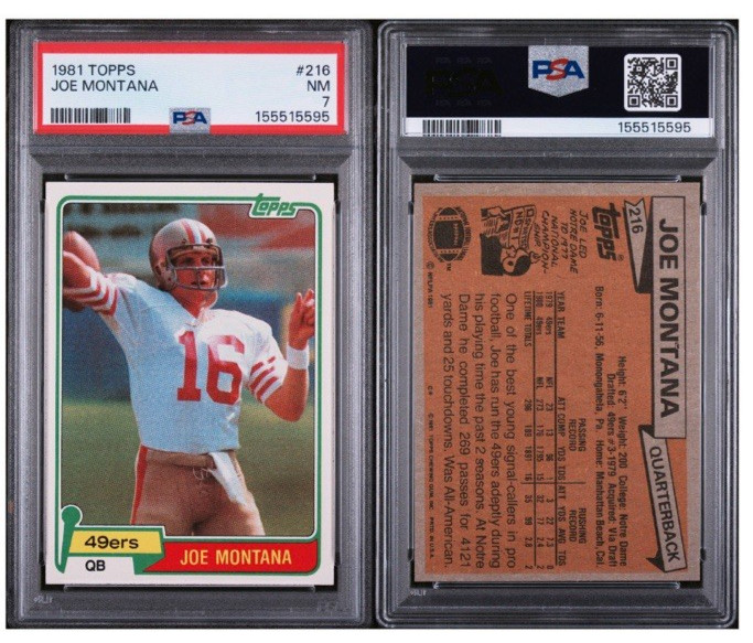 1981 Topps Joe Montana Rookie #216 PSA 7 Sharp Centered Fresh Grade/Slab 2026 view 2