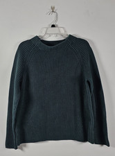 Lands' End Girl's Knit Crew Neck Pullover Sweater Size Forest Green Large 14-16