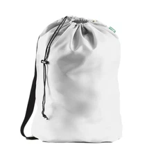 WHITE Heavy Duty Laundry Bag w/Strap 22"x28" College Dorm Hamper, Large, 2 Loads