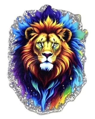 5 Pc - Fire Mane Lion - Acrylic Flatback Charms - For Badge Reels & DIY Crafts