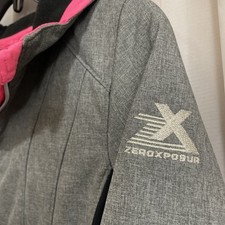 ZeroXposur Girl's Insulated Hooded Jacket Size 14 L Large Grey Black Pink EUC