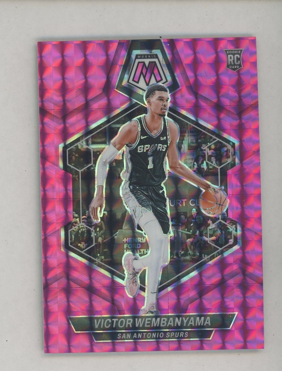 2023-24 Mosaic Pink Mosaic Prizm #238 Victor Wembanyama Spurs RC Rookie 67/149