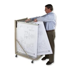 BrooksideDesign Heavy Duty Mobile Blueprint Storage Rack with 12 Pivot Brackets