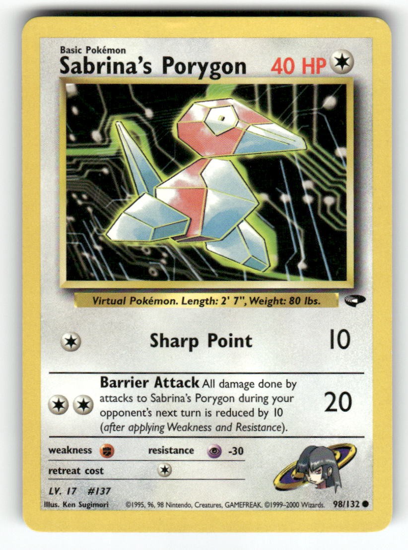 Sabrina's Porygon 98/132 - C Gym Challenge Pokemon Unlimited LP
