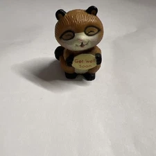 Russ Berrie & Co. Get Well Soon Raccoon Miniature Vintage Racoon
