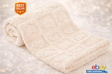 Plush Soft with Heart Checkered Baby Blanket,Fleece Infant Baby, White