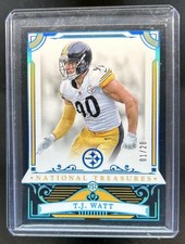 2025 Panini National Treasures T.J. Watt Midnight #/20 Steelers