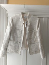 NEW J Crew Ivory Tweed Jacket Gold Threads size 8 Petite