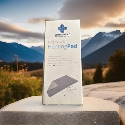 EQUIPO MEDICO HEATING TABBY GRAY PAD KING SIZE ,XL 12''x24'' 3 TEMPERATURE LEVELS
