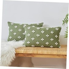 Decorative Throw Pillow Covers Rhombic 20" x 12" Pack of 2 Sage Green