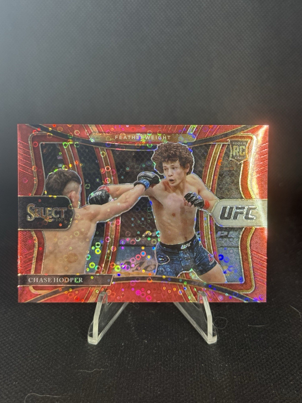 Chase Hooper 2021 Panini Select UFC Premier Level Red Disco Prizm /199 SP Rookie