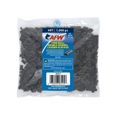 AFW Thin Wall Double Barrel Sleeves Black #8T 1000 Pack