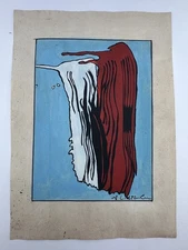 Roy Lichtenstein COA Art Painting Original Drawing Vintage Paper Signed