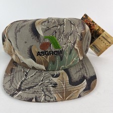 Asgrow Hat Cap Embroidered Camouflage Snap Back K-Products Made in USA VTG NWT