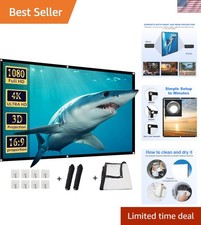 Projector Screen, 84 inch Foldable Portable Rear Front Projector Screen Indoo...