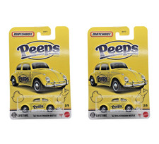 2026 Matchbox '62 Volkswagen Beetle 2 Yellow PEEPS - Set of 2