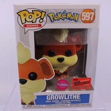 G3 Funko Pop Games Vinyl Figure Pokemon NYCC Exclusive Growlithe 597 Flocked