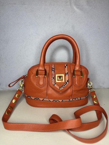 Mimco Spoke Orange Snakeskin Day Bag Vintage Y2K RRP$450