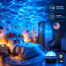 RGB Galaxy Star Projector Ocean Wave Ripple Night Light Bedroom