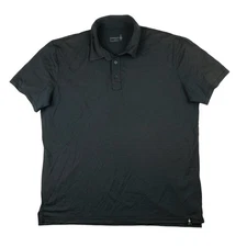 Smartwool Merino 150 Mens Large Gray Striped Short Sleeve Polo Shirt