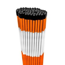 100PK 48" Heavy Duty Driveway Markers Safety Orange Snow Plow Stakes 5/16"