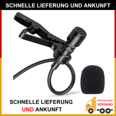 3.5m Lavalier Ansteck Mikrofon 3.5mm Clip-On microphone Phone Laptop Tablet 