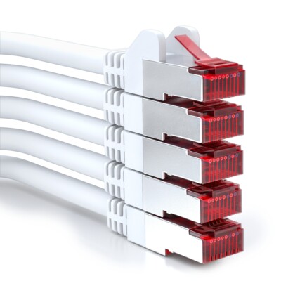 5x 1m CAT6 Patchkabel Netzwerkkabel Ethernet LAN DSL Netzwerk Kabel Weiß