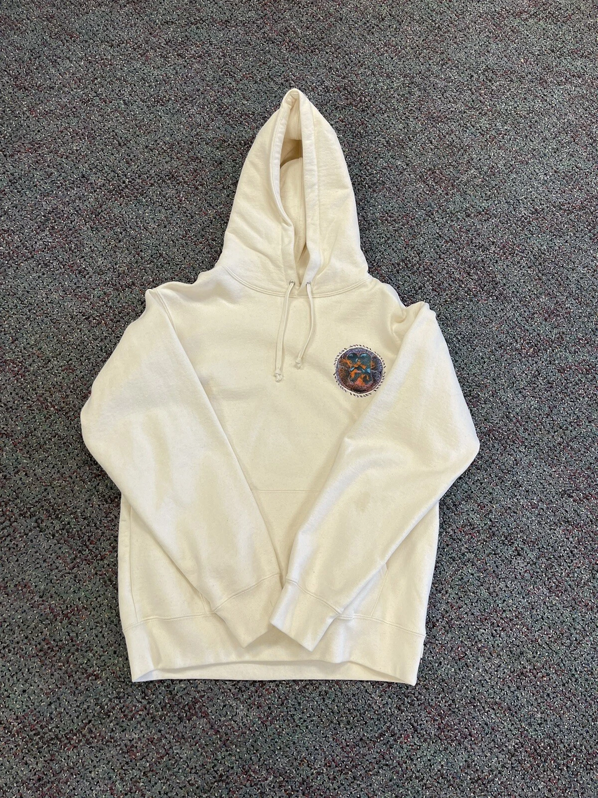 Sweat à capuche suprême taille moyenne vintage vintage vintage vintage authentique rare d'occasion blanc 