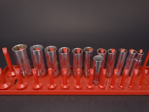Vintage Craftsman USA 12pc 1/2" Drive Deep 12 Pt -V- SAE Socket Set 1/2"-1-1/8"