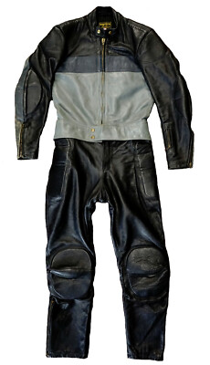 VANSON MarkII RACE SUIT Vintage Motorrad Biker Lederkombi Zweiteiler Anzug 48 M