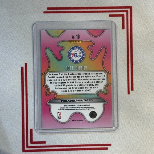 2024-25 Panini Prizm JOEL EMBIID #16 Groovy Case Hit SSP Sp - Picture 2 of 2