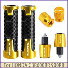Gold- For HONDA CBR600RR 900RR Motorcycle Handlebar Grips Bar End Cap Tire Valve