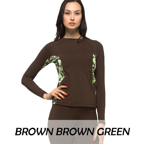 Private Island Hawaii Women Rash Guard Swimsuit Top UPF 50+ Long Sleeve Shirts - Picture 8 of 64