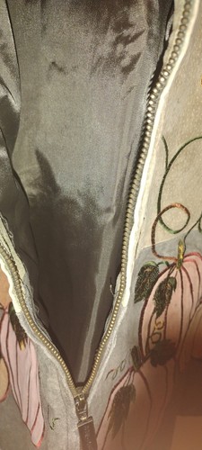 Quacker Factory Harvest Y2K Halloween Pumpkin Leather Jacket Zip Up Womens Med. - Picture 11 of 12