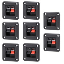 2Way Jack Socket Spring Push Release Connector Speaker Terminal Strip 8Pcs Black