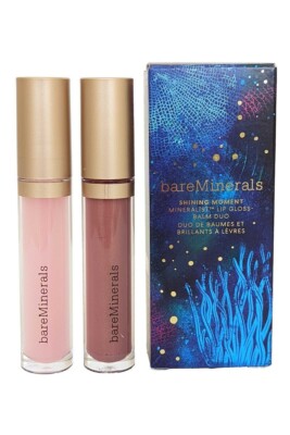 Bare Minerals Shining Moment Mineralist Lip Gloss Balm Duo 2x4ml NEW NEU