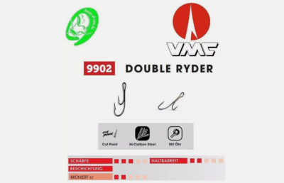 VMC 9902 Ryderhaken #3/0-2 Zusatzhaken Hecht Zander Köderfisch Grundmontage