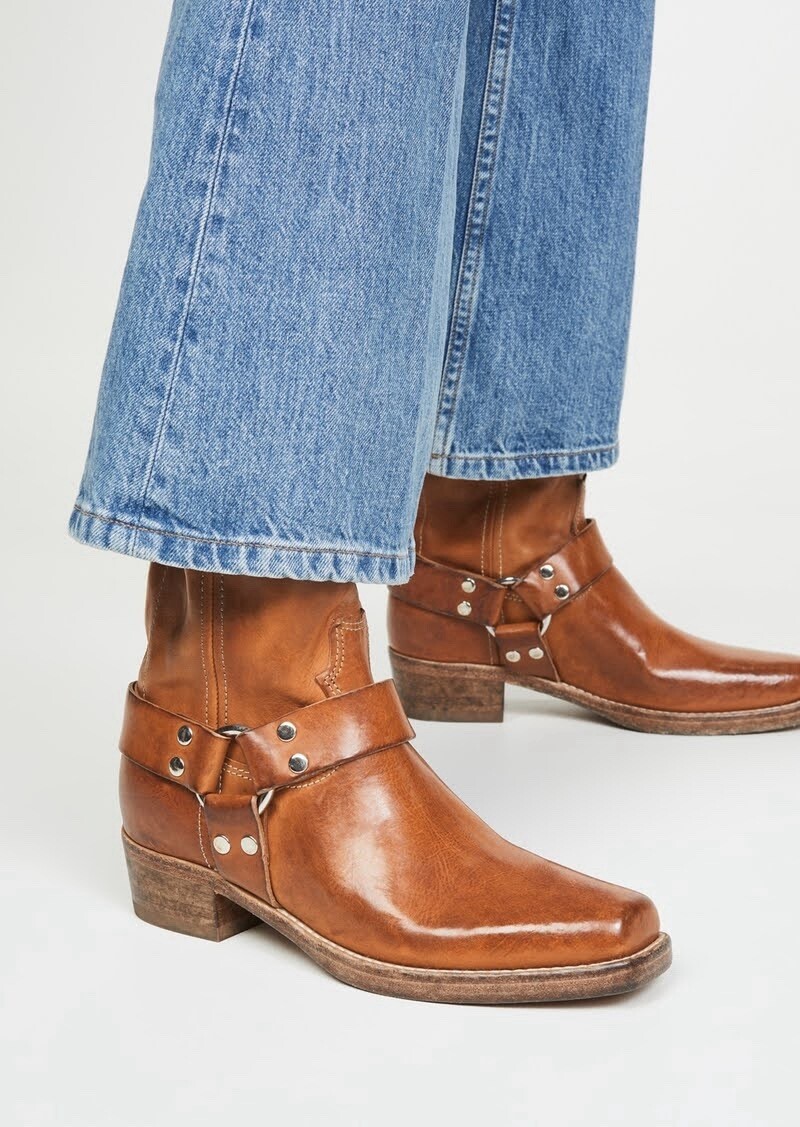 RE/DONE Short Cavalry Boots Caramel 38 Luxury Panelled Ankle Boots With Harness image 6