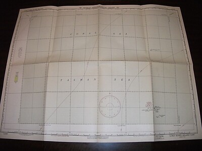 WORLD AERONAUTICAL CHART. LORD HOWE ISLAND. TASMAN SEA. 1951 ORIGINAL MAP 1358