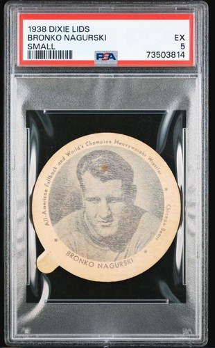 1938 Dixie Lids Hoodsie Bronko Nagurski Football Card PSA 5 Certified Bears HOF